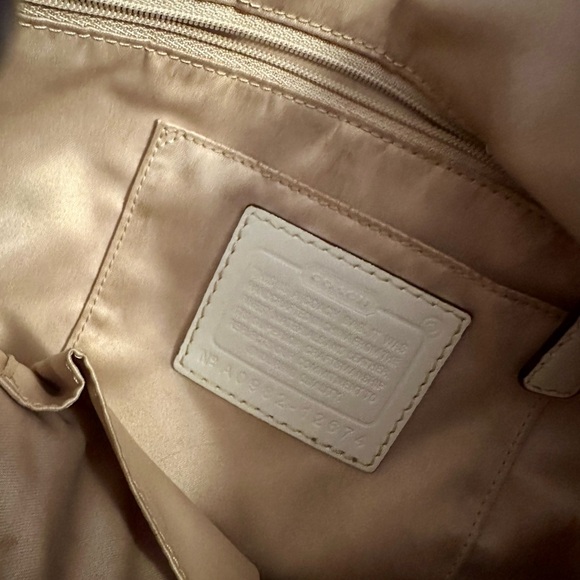 Coach Tan and Brown Signature Logo Shoulder Bag - Picture 3 of 4